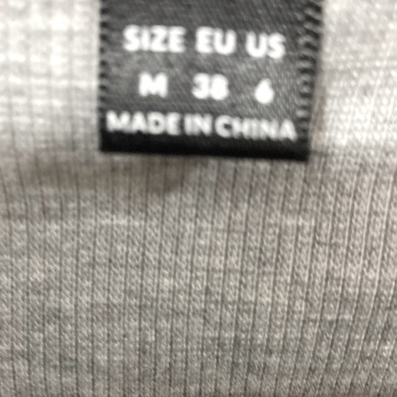 Heather grey square neck crop top - Picture 2 of 2